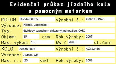 Příklad vyplnění